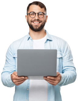 Homem com notebook